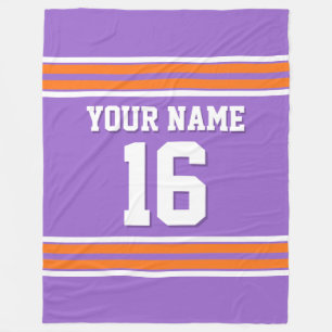 Pumpkin Orange White Sports Jersey Fleecedecke