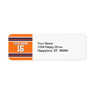 Pumpkin Orange with Navy White Stripes Team Jersey