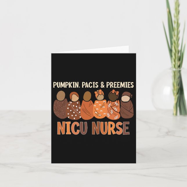 Pumpkin Pacis und Preemies Nicu Nurse Herbst Karte (Vorderseite)