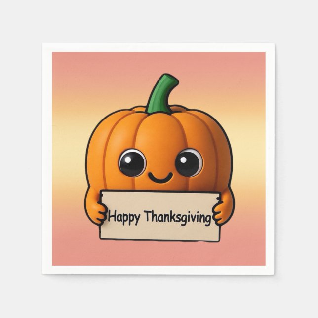 Pumpkin Pal Thankgiving Napkin  Serviette (Vorderseite)