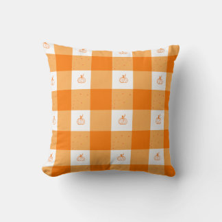 Pumpkin party by Sionna pillow with orange gingham Kissen