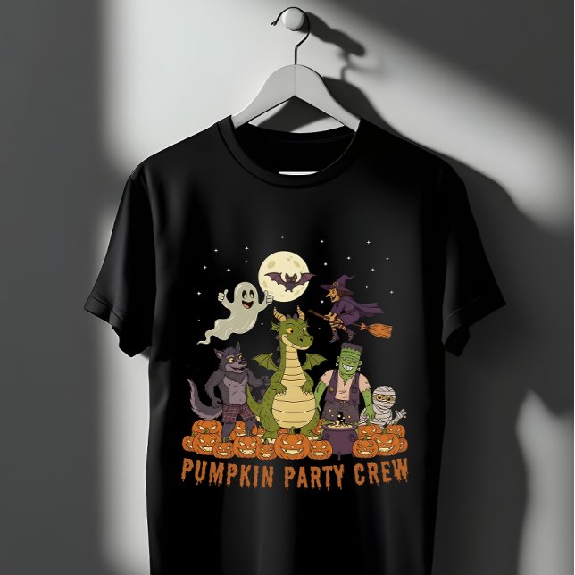 Pumpkin-Party-Crew - Niedliche Halloween-Monster-S T-Shirt (Von Creator hochgeladen)