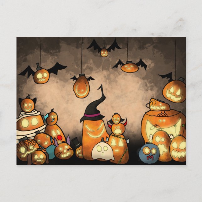 Pumpkin Party Postcard Einladungspostkarte (Vorderseite)