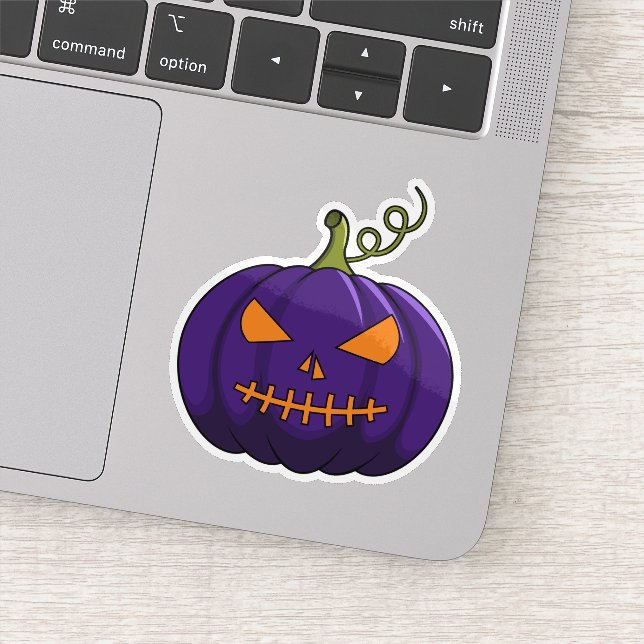 Pumpkin-Party-Sticker - Halloween-Jack-o'-Lantern Aufkleber (Detail)