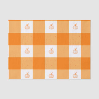 Pumpkin party thank you notes with orange gingham seidenpapier