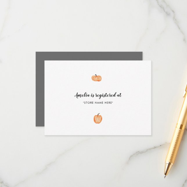 Pumpkin Patch Baby Shower Insert (Vorderseite/Rückseite Beispiel)