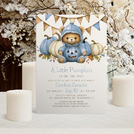 Pumpkin Patch Bear Baby Shower Einladung