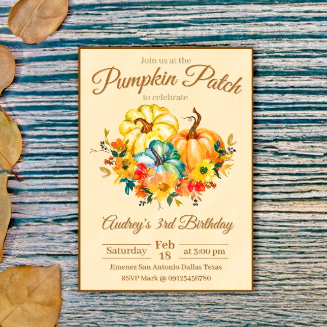 Pumpkin Patch Birthday Einladung (Pumpkin Patch Birthday Invitation)