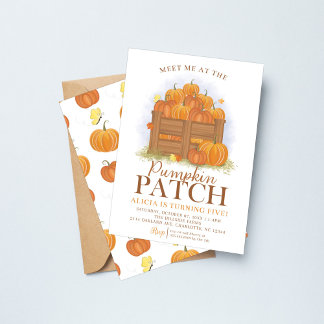 Pumpkin Patch Butterfells Fall Geburtstagseinladun Einladung