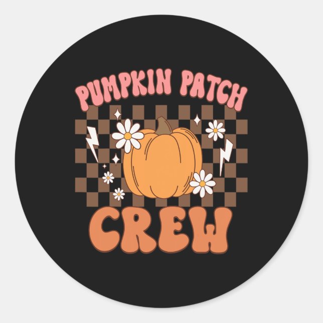 Pumpkin Patch Crew Funny Pumpkin Patch Squad Danke Runder Aufkleber (Vorderseite)