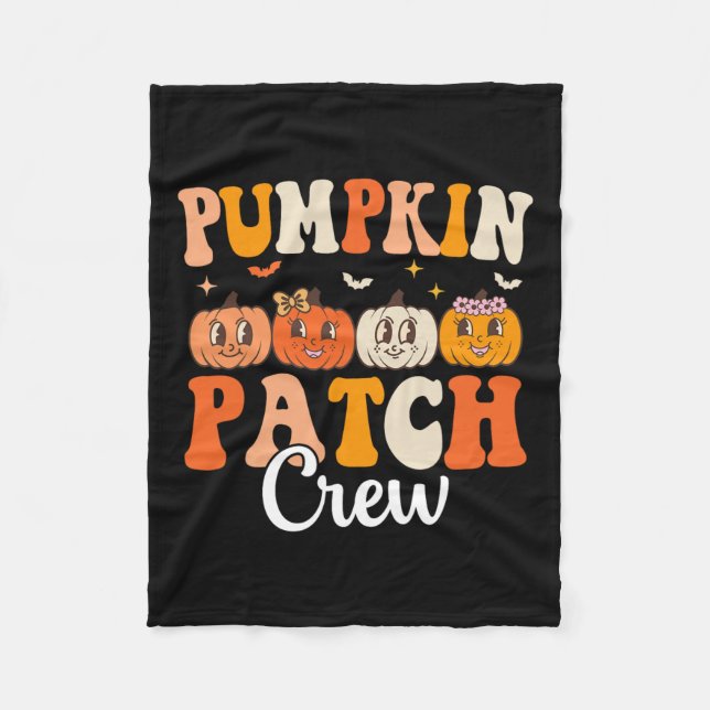 Pumpkin Patch Crew Matching Family Groovy Fall Hal Fleecedecke (Vorderseite)