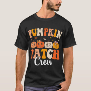 Pumpkin Patch Crew Matching Family Groovy Fall T-Shirt