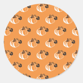 Pumpkin Patch Delight: Charming Gemustert Pumpkin Runder Aufkleber