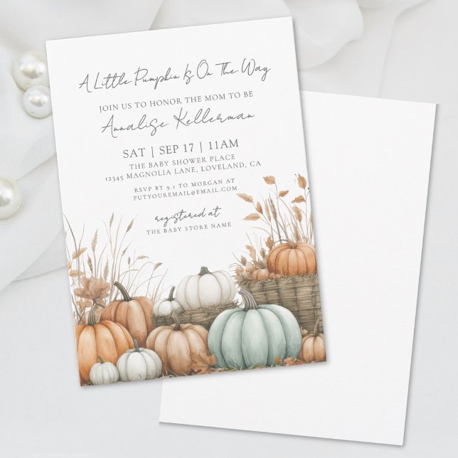 Pumpkin Patch Fall Baby Dusche Einladung (Pumpkin Patch Fall Baby Shower Invitation)