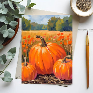 Pumpkin Patch Fall Foliage Feiertagskarte
