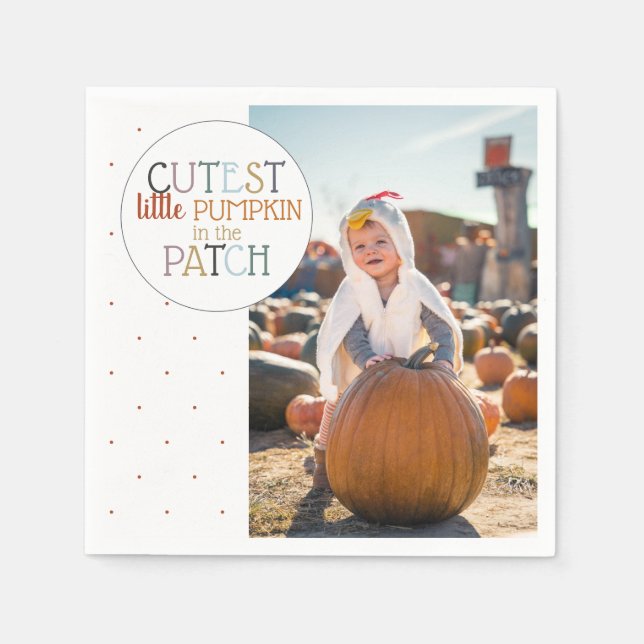 Pumpkin Patch Foto Napkins Serviette (Vorderseite)