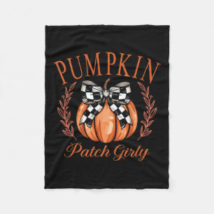 Pumpkin Patch Girated Coquette Bow Thanksg Fleecedecke