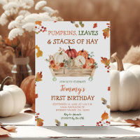 Pumpkin Patch Hays Blätter Rustikale Herbst Geburt