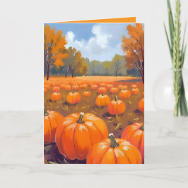 Pumpkin Patch Herbst Erntedank Watercolor Karte