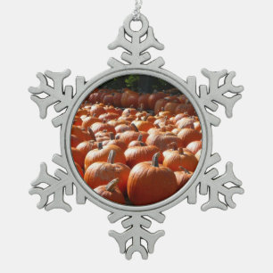 Pumpkin Patch Herbsternte Fotografie Schneeflocken Zinn-Ornament