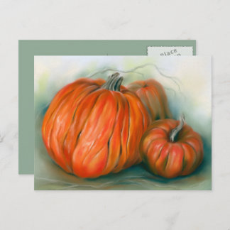 Pumpkin Patch Herbsttrio Pastel Art Postkarte