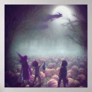 Pumpkin-Patch-Hexen fliegen in der Vergangenheit T Poster