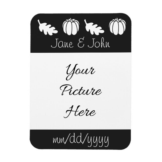 Pumpkin Patch in Black Rett-the-Date Magnet (Vertikal)