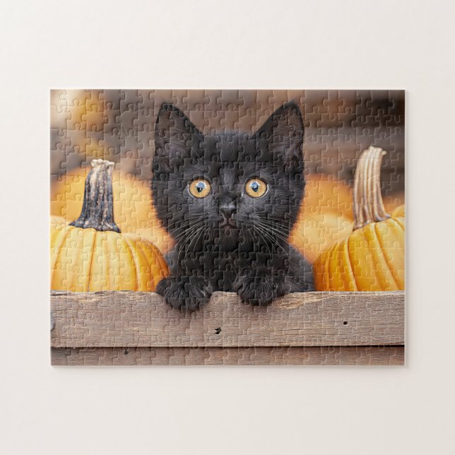 Pumpkin Patch Kitten Puzzle (Horizontal)