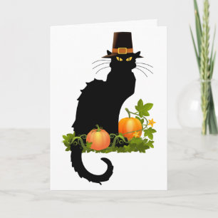 Pumpkin Patch Le Chat Noir Erntedank Feiertagskarte