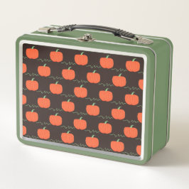 Pumpkin Patch Metal Lunchbox (Brown & Orange)