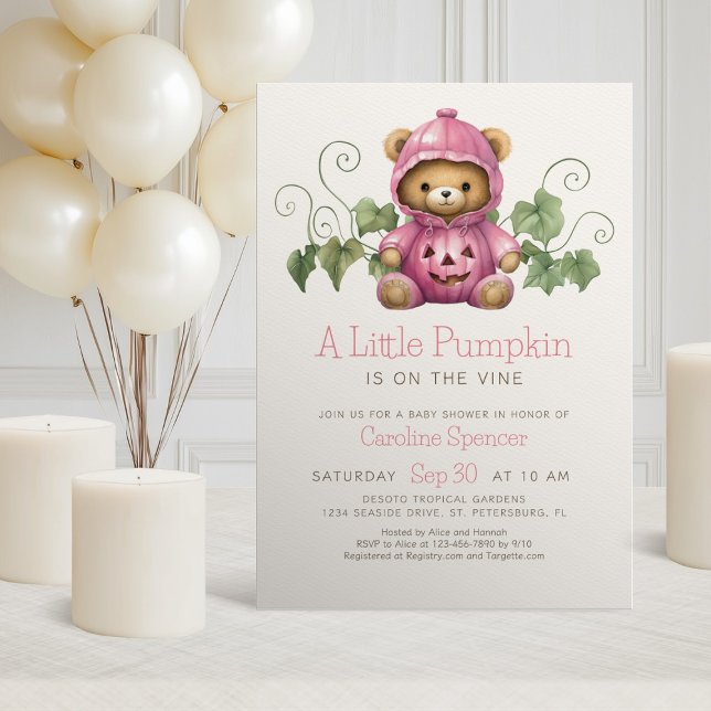 Pumpkin Patch Minimalistisch Girl Baby Dusche Einladung (Von Creator hochgeladen)