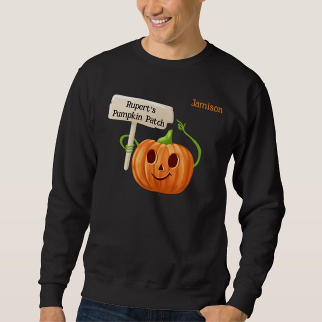 Pumpkin Patch Mitarbeiter personalisieren Name Sweatshirt (Vorderseite)