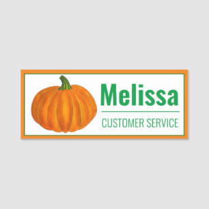 Pumpkin Patch Orange Herbsternte Oktober Gourd Namensschild