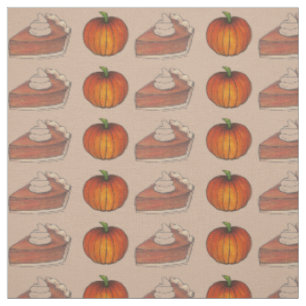 Pumpkin Patch Pie Slice Erntedank Abendessen Herbs Stoff