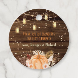 Pumpkin Patch Rustic String Lights Baby Dusche Geschenkanhänger