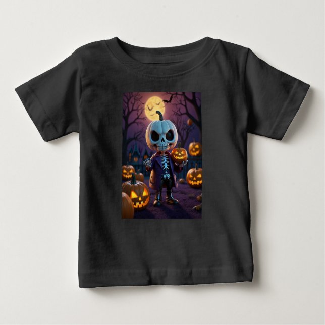 Pumpkin Patch Skeleton Companion Baby T-shirt (Vorderseite)
