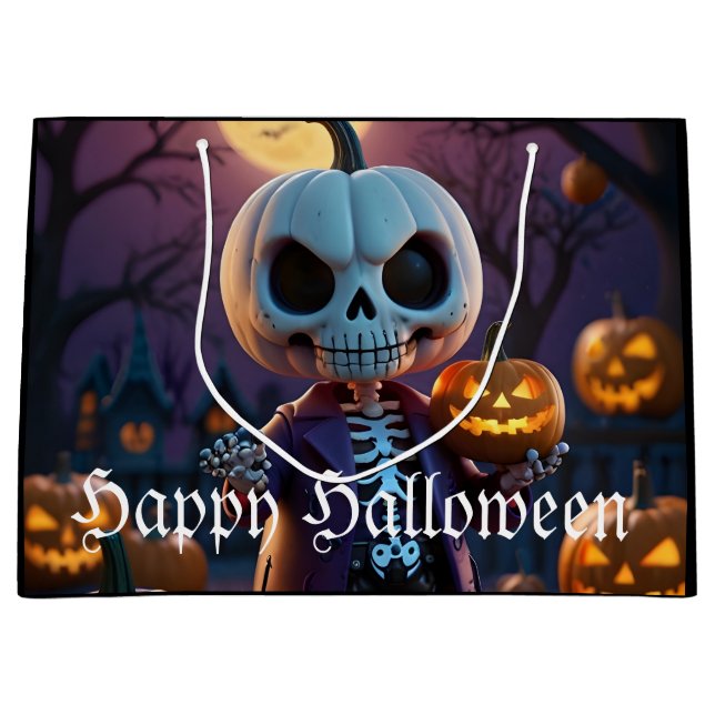Pumpkin Patch Skeleton Companion Große Geschenktüte (Vorderseite)