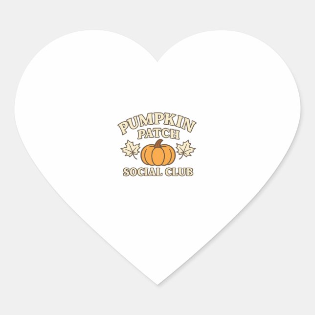 Pumpkin Patch Social Club � Cozy Autumn Aesthetic  Herz-Aufkleber (Vorderseite)