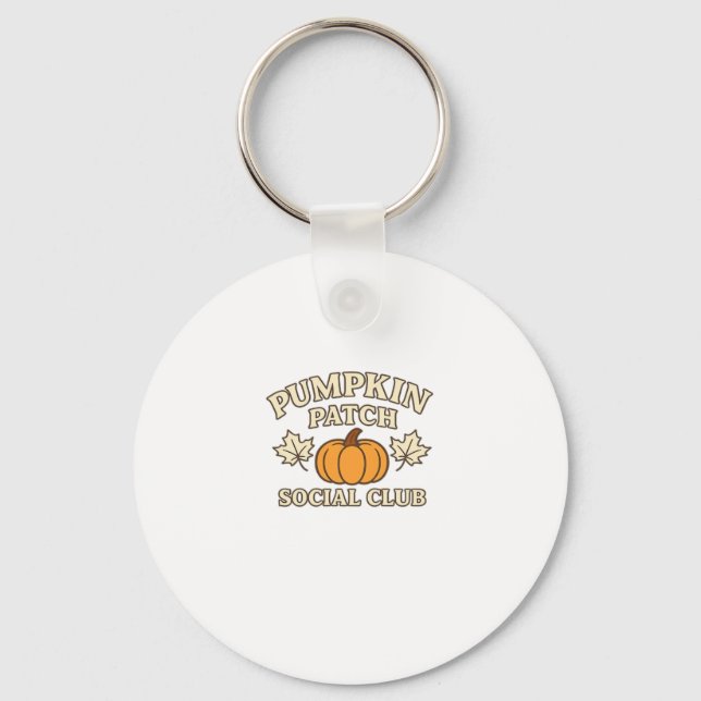 Pumpkin Patch Social Club � Cozy Autumn Aesthetic  Schlüsselanhänger (Vorderseite)