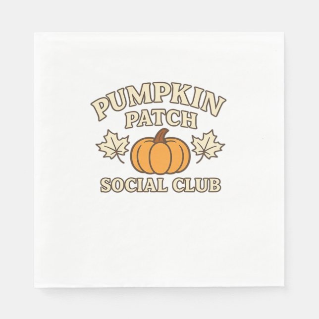 Pumpkin Patch Social Club - Gemütliche Herbstästhe Serviette (Vorderseite)
