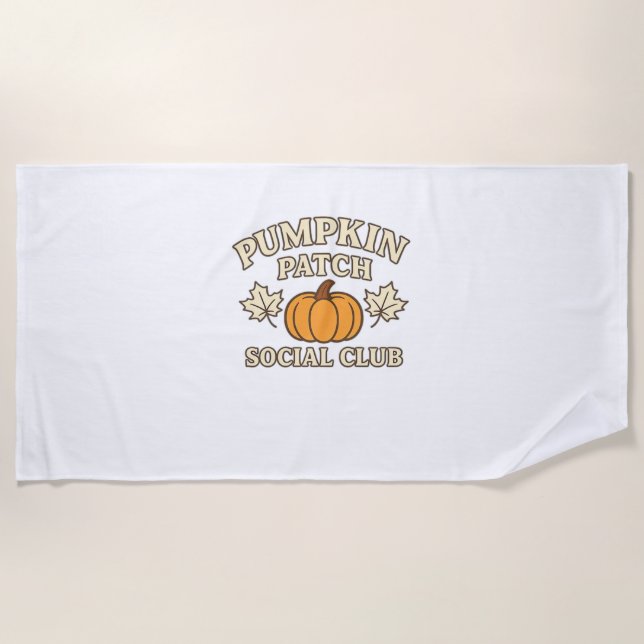 Pumpkin Patch Social Club - Gemütliche Herbstästhe Strandtuch (Vorderseite)