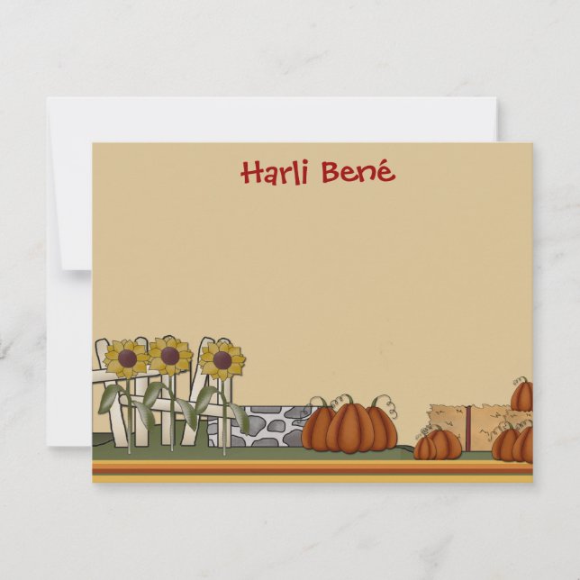 Pumpkin Patch Stationery Mitteilungskarte (Vorderseite)
