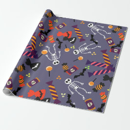 Pumpkin Patch und Skeleton Halloween Gift Wrap Geschenkpapier