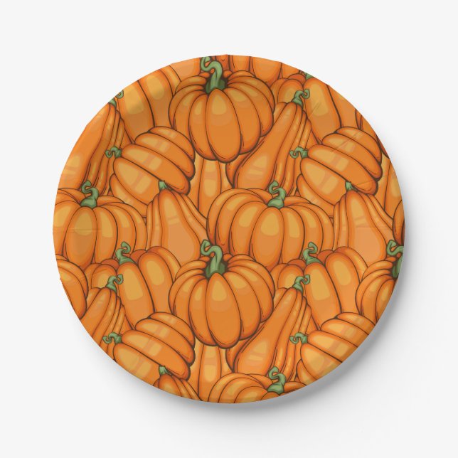 Pumpkin Patch Vibes nur Herbst Herbst Erntedank Pappteller (Vorderseite)