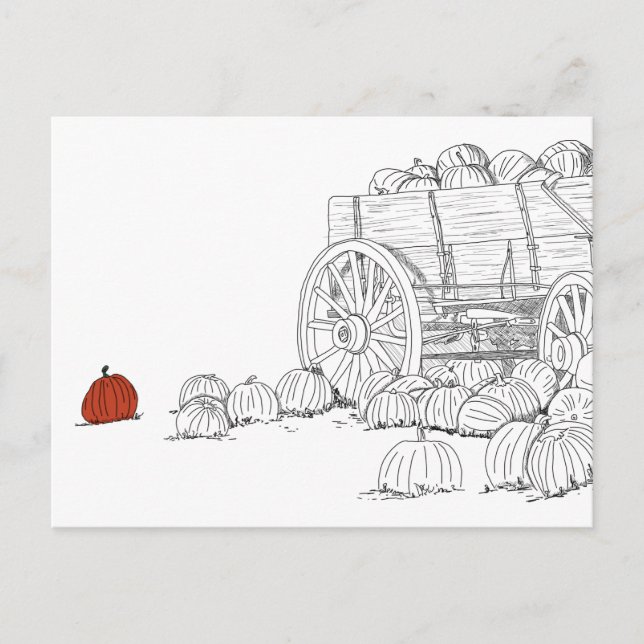 Pumpkin Patch Wagon Postkarte (Vorderseite)