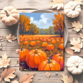 Pumpkin Patch Wasserfarbe Feiertagspostkarte