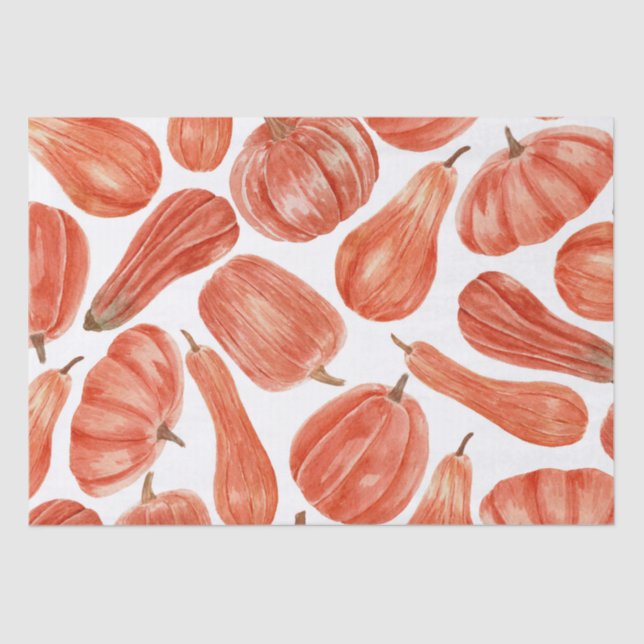 Pumpkin Patch Wasserfarbmuster  Seidenpapier (Vorderseite)