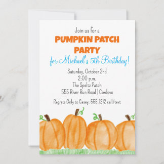 Pumpkin Patch zum Geburtstag Einladung