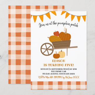 Pumpkin Patch zum Geburtstag Einladung