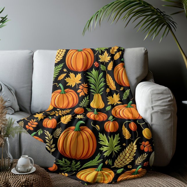 Pumpkin Pattern Ernte Tag Herbst Fleecedecke (Von Creator hochgeladen)